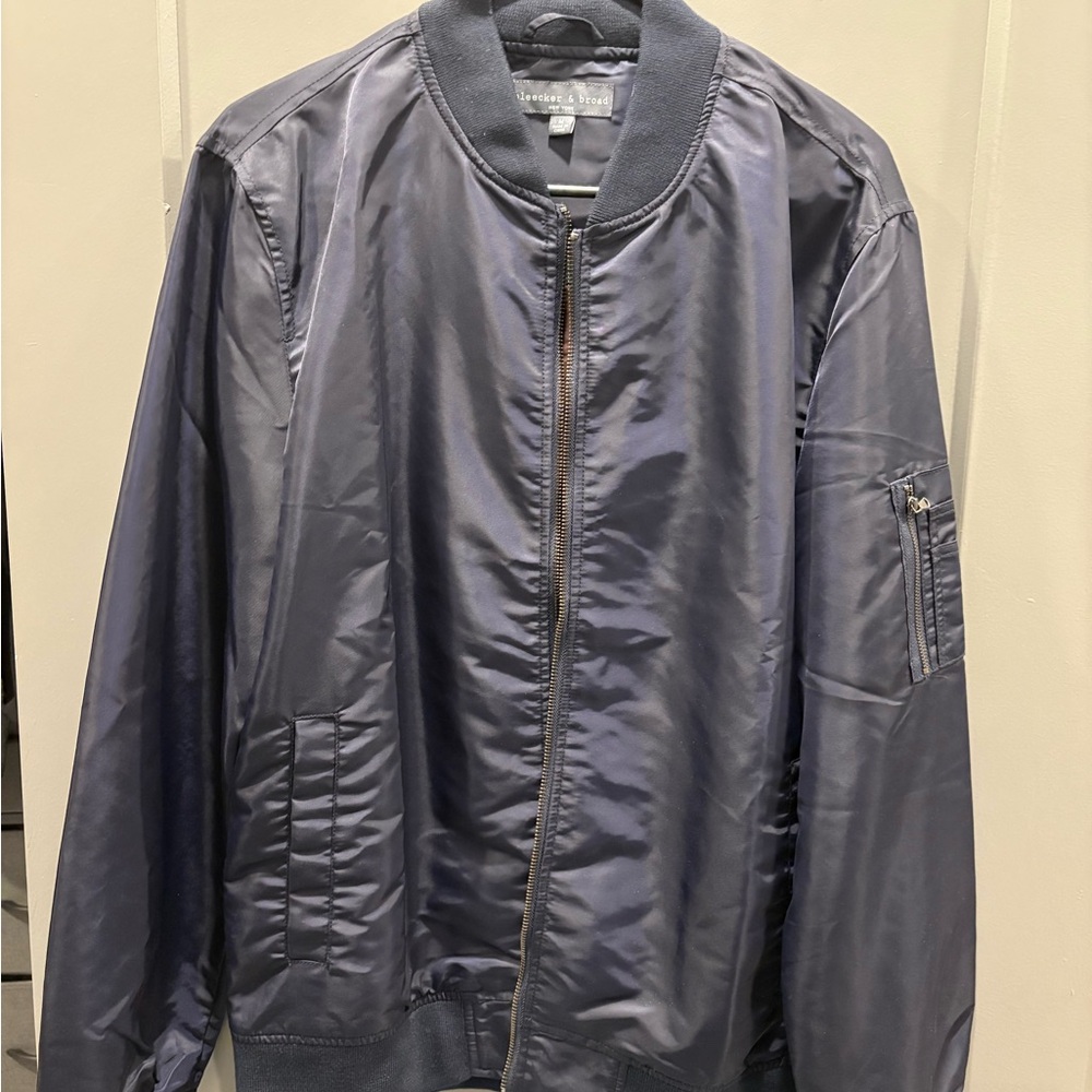 Blue Bomber Jacket Lightweight Varsity Style